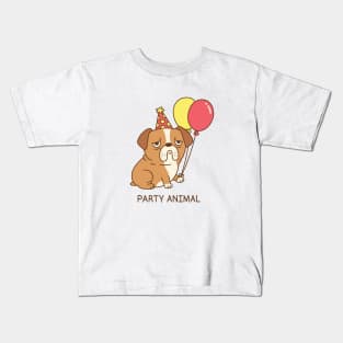 Funny Grumpy Bulldog Party Animal Kids T-Shirt